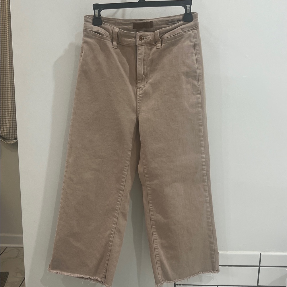 Judy Blue tan wide leg jeans
